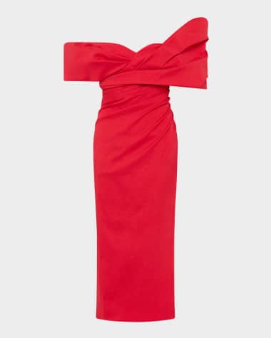 Rachel Gilbert Gia Off-The-Shoulder Midi Dress