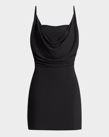 Herve Leger Elizabeth Cowl-Neck Sleeveless Mini Dress