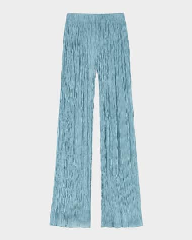 Lafayette 148 New York Parkside Plisse Straight-Leg Pants