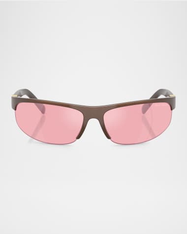 Miu Miu A02S Semi-Rimless Oval Plastic Sunglasses