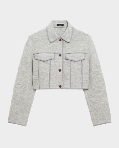 Theory Crop Boucle Trucker Jacket