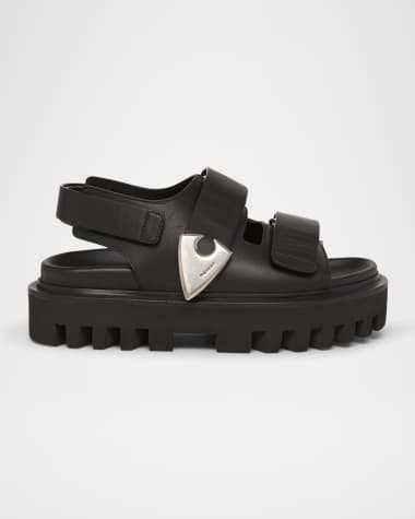 McQueen Leather Dual-Grip Platform Sandals