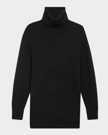Theory Long Oversized Cashmere Turtleneck Sweater