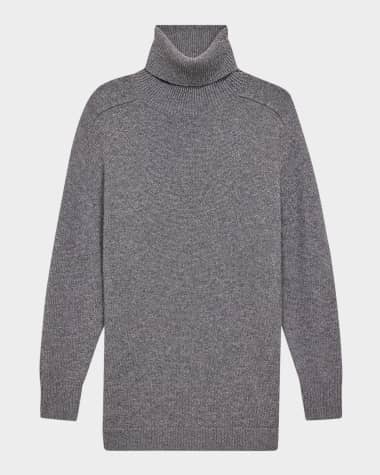 Theory Long Oversized Cashmere Turtleneck Sweater