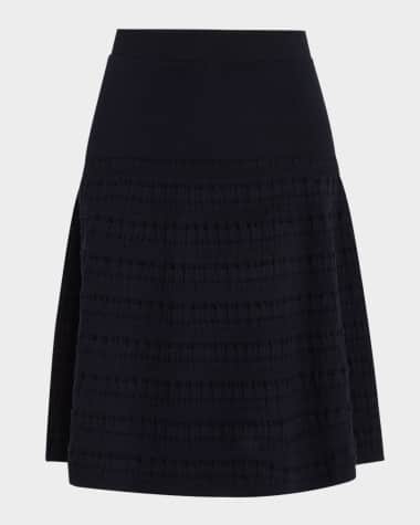 TSE Cashmere A-Line Textured Knit Skirt