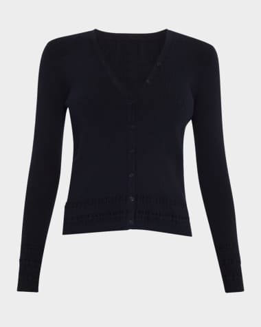 TSE Cashmere Ribbed Button-Down Cardigan