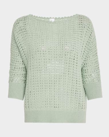 TSE Cashmere Cashmere-Silk Open Weave Top