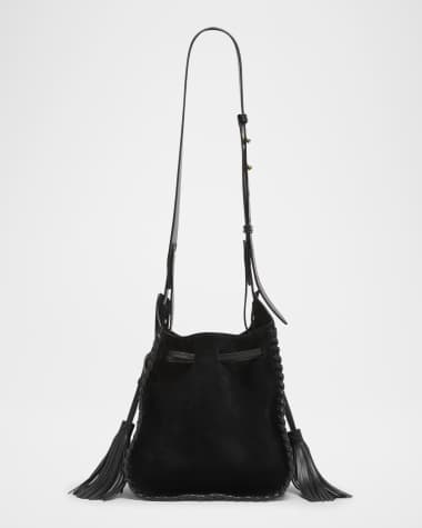 Isabel Marant Silao Braided Tassel Suede & Leather Bucket Bag