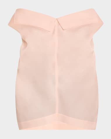 Khaite Selly Collared V-Neck Silk Top