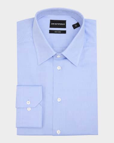 Giorgio Armani Men's Cotton Micro-Dot Dress Shirt