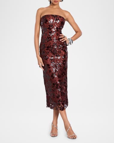 Retrofete Karter Strapless Lace Midi Dress