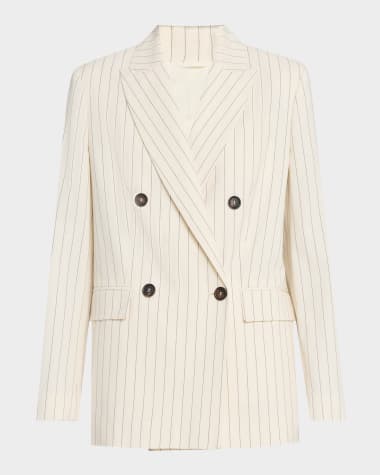 Brunello Cucinelli Pinstripe Double-Breasted Jacket
