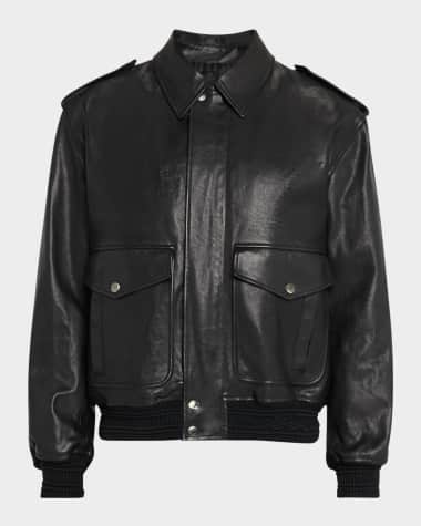 Burberry Men's Leather Bomber Jacket