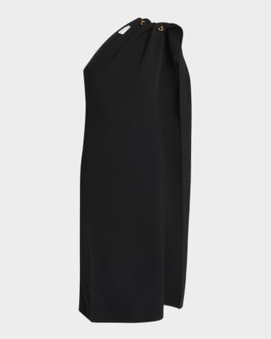 Bottega Veneta One-Shoulder Drape Slit Dress