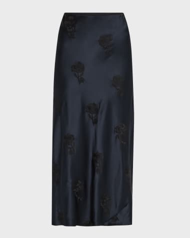 DOROTHEE SCHUMACHER Sense Of Shine II Embroidered Satin Midi Skirt