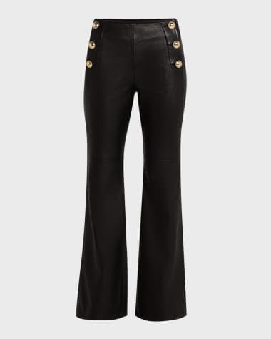 DOROTHEE SCHUMACHER Sleek Statement Flare-Leg Leather Pants