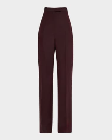 McQueen High-Rise Wide-Leg Wool Trousers