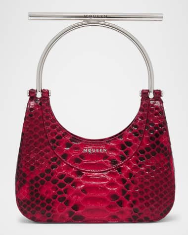 McQueen Mini T-Bar Python Top-Handle Bag