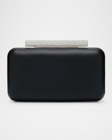 McQueen T-Bar Box Napa Leather Clutch Bag