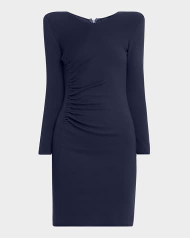Emporio Armani Ruched-Hip Milan Jersey Mini Dress