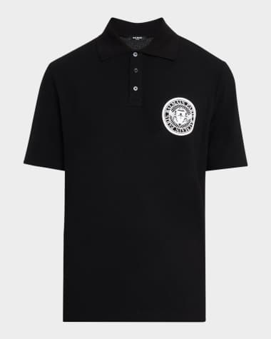 Balmain Men's Coin Logo Polo Shirt