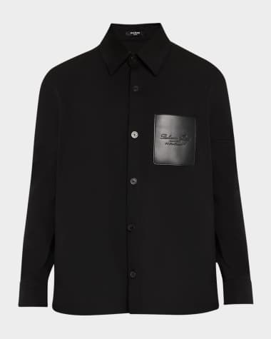 Balmain Men's Couture Label Wool Overshirt
