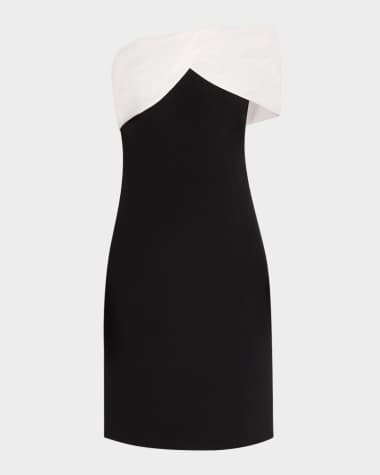 Rickie Freeman for Teri Jon Off-Shoulder Crepe & Taffeta Dress