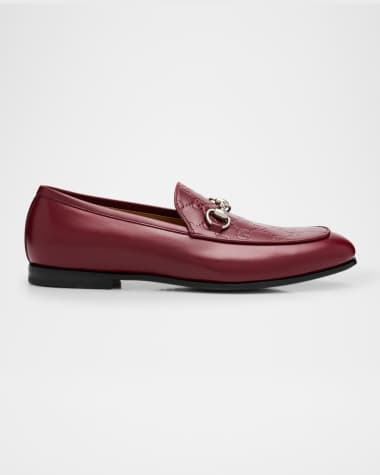 Gucci Men's Jordy GG Leather Bit Loafers