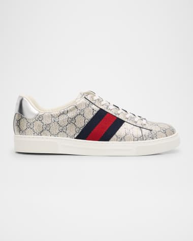 Gucci Men's Shiny GG Supreme Ace Sneakers