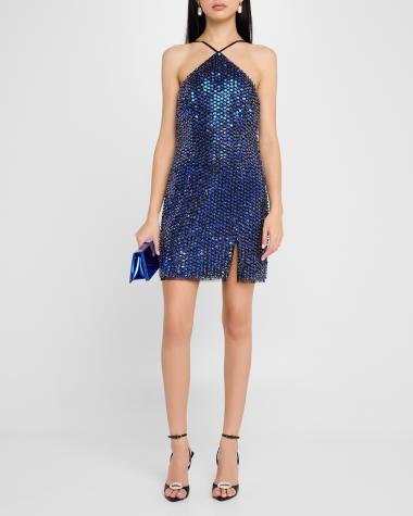 liv foster embellished twill halter midi dress at Neiman Marcus Maxi dress