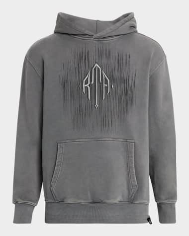 RTA Men's Jordan Stone-Etched Monogram Hoodie