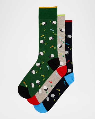 Neiman Marcus Men's Golf 3-Pack Crew Socks