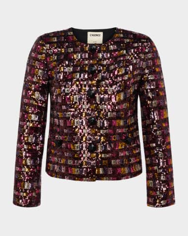 L'Agence Caprina Sequined Bracelet-Sleeve Jacket