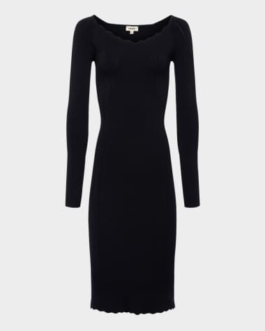 L'Agence Felizia Long-Sleeve Knit Dress