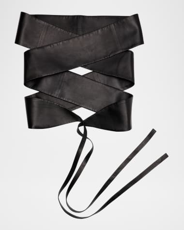 THE ROW Wide Leather Wrap Belt
