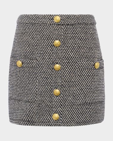 L'Agence Zander Button Knit Mini Skirt