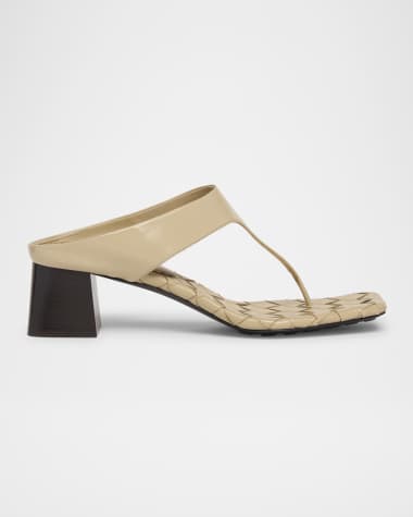 Bottega Veneta Marella Leather Thong Slide Sandals