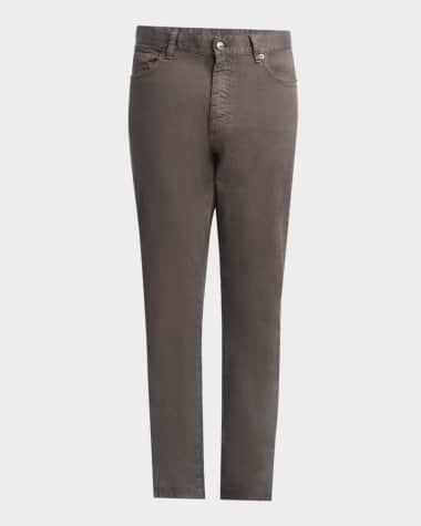 ZEGNA Men's Comfort Linen and Cotton Five-Pocket Pants