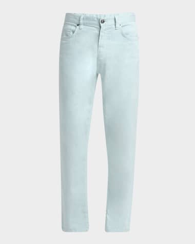 ZEGNA Men's Comfort Linen and Cotton Five-Pocket Pants