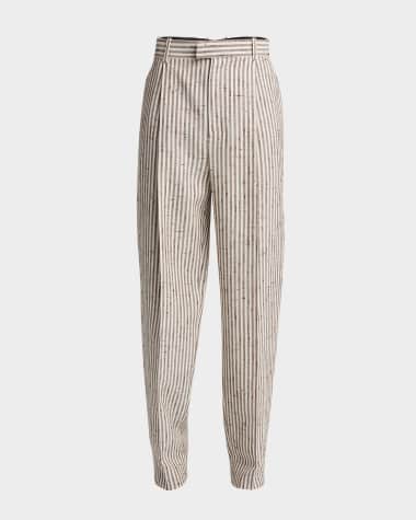 Bottega Veneta Men's Knotted Stripe Trousers