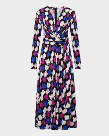 Diane von Furstenberg Dorothee Brushstroke-Print Midi Dress