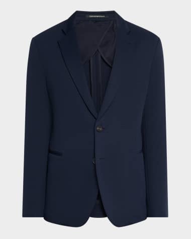 Emporio Armani Men's Rice Stitch Single-Breasted Sport Coat