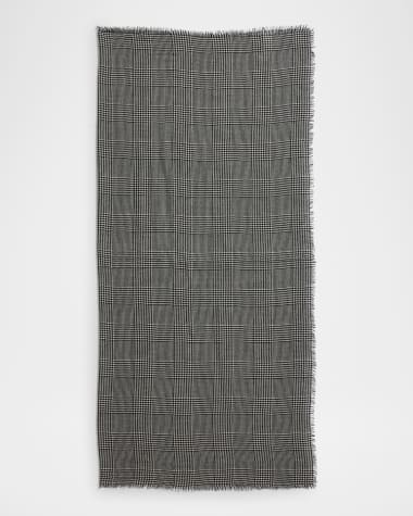 ARCA Houndstooth-Print Cashmere Scarf