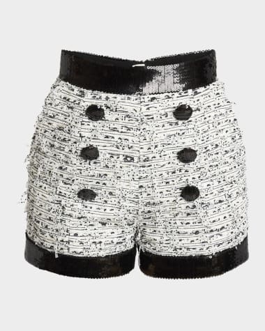 Balmain Tweed Sequined Shorts