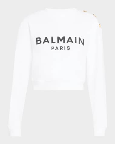 Balmain Logo Cropped Sweatshirt