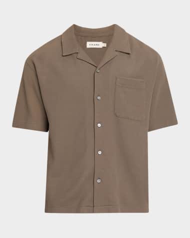 FRAME Men's Relaxed Jacquard Camp Shirt