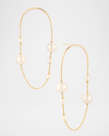 POPPY FINCH Large Arch Earrings with Pearls