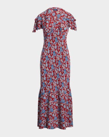 Polo Ralph Lauren Floral-Print Silk Dress