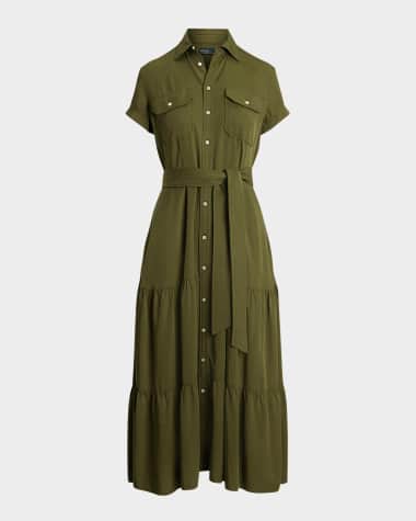 Polo Ralph Lauren Belted Tiered Shirtdress