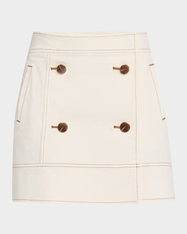Tanya Taylor Court Double-Breasted Mini Skirt